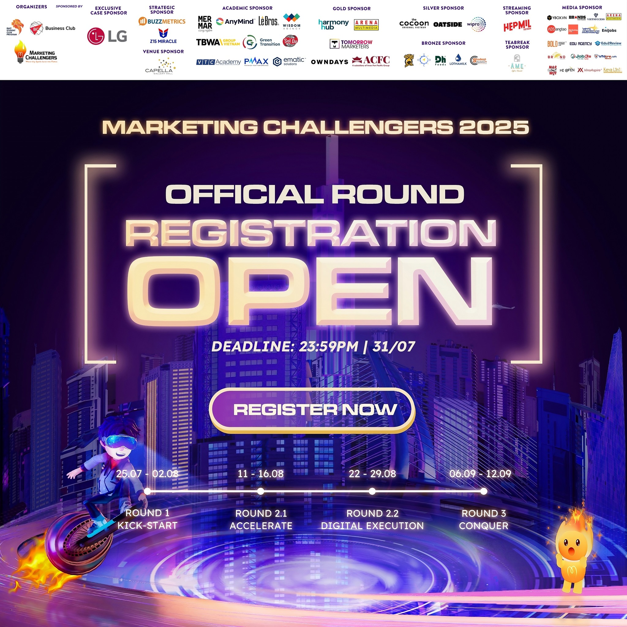 MARKETING CHALLENGERS 2025 – MỞ ĐƠN ĐĂNG KÝ VÒNG THI CHÍNH THỨC